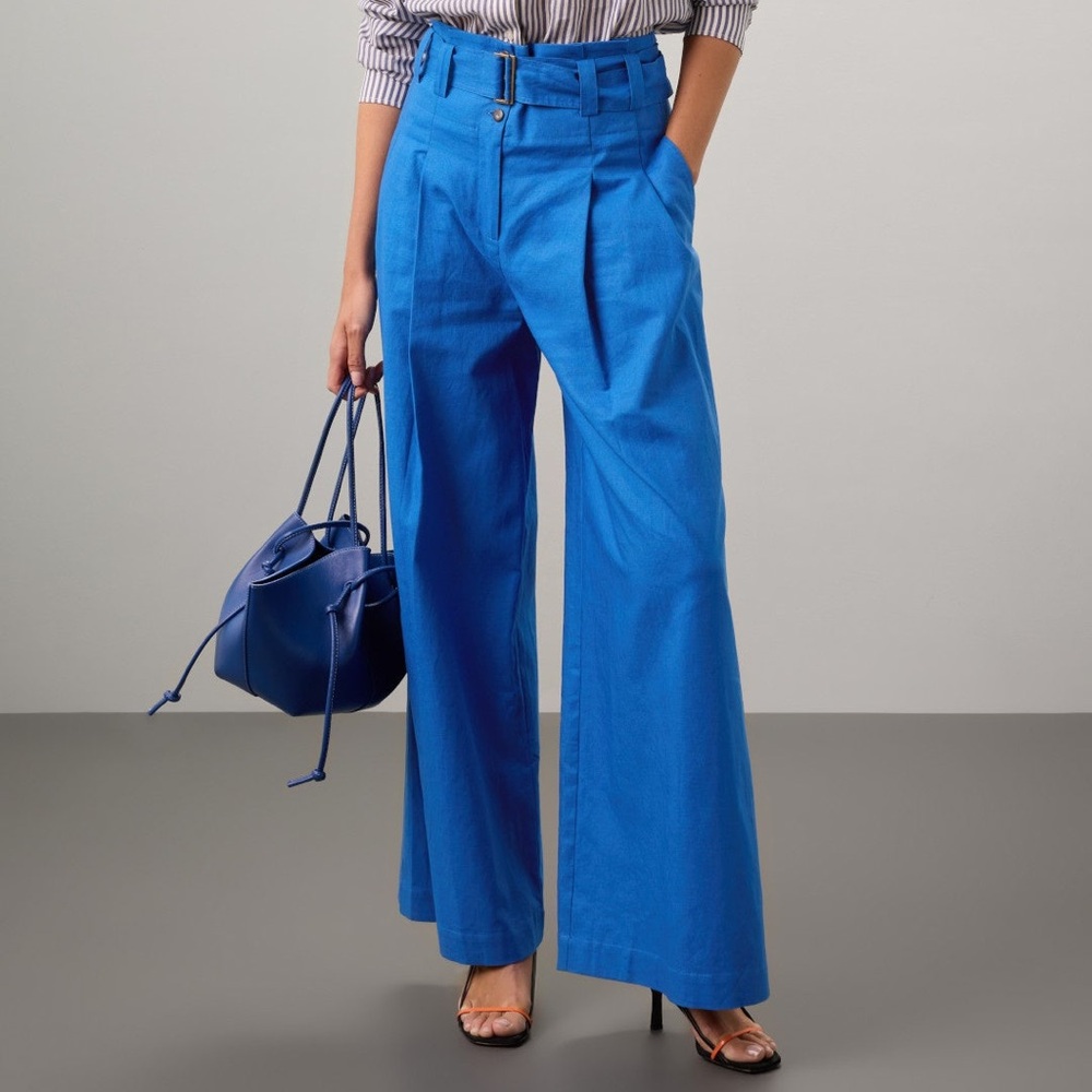 Eudon Choi Wide Leg Linen Trousers
